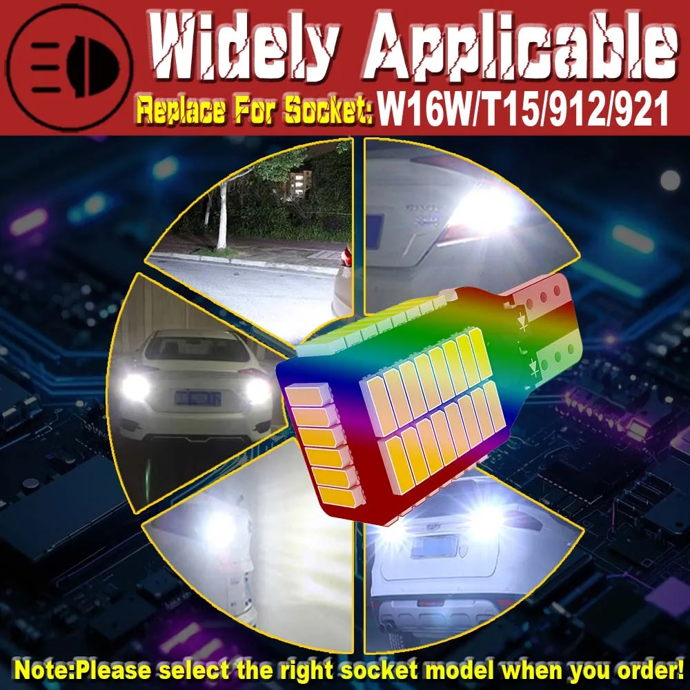 2 قطعة W16W T15 921 912 LED عكس الضوء لمبة لشركة فولكس فاجن باسات B7 CC جولف شاران طوارق توران بيتل EOS تحميل شيروكو روتان #5