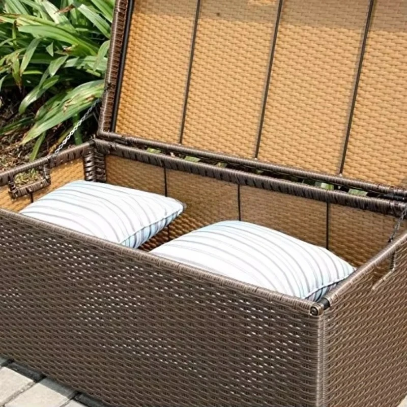 Waterpoof Outdoor Patio Garden Wicker Rattan Pillow Cushion Toy Deck Storage Pack Box