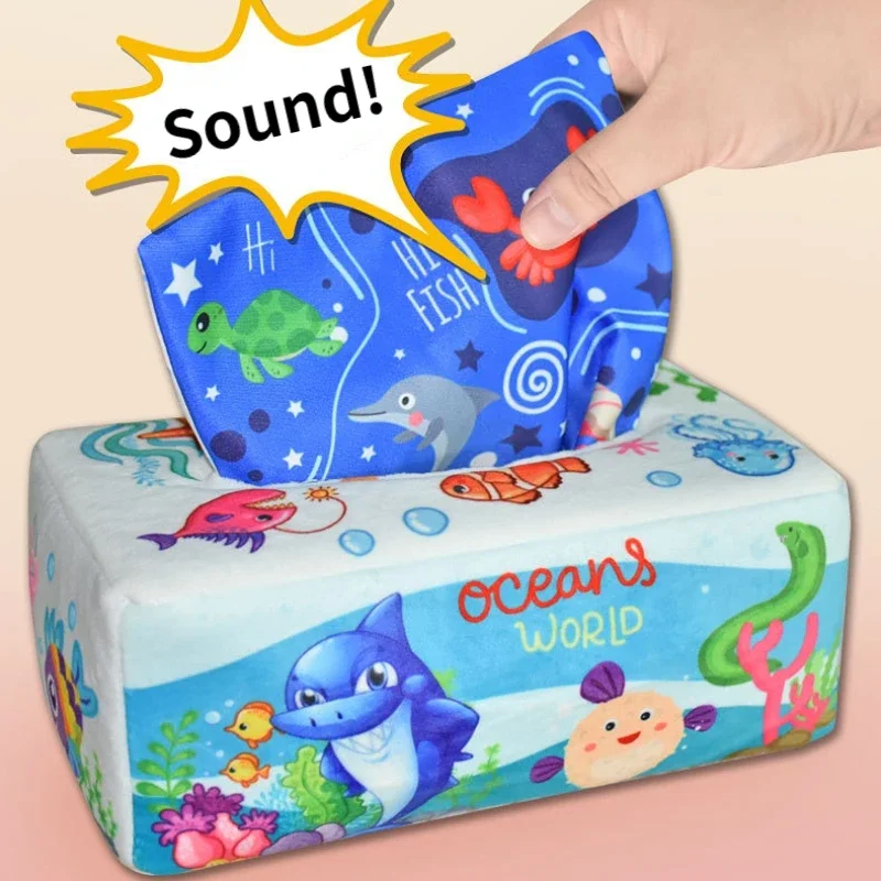 Magic Tissue Box Montessori Toys Baby Educational Learning Activity Sensory Toy for Kids Finger Exercise Busy Board Baby Game