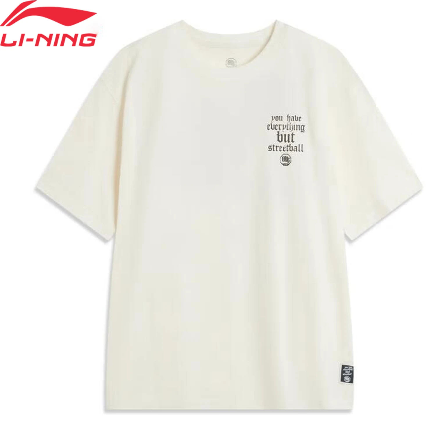

Мужские баскетбольные футболки Li-Ning BADFIVE, 100% хлопок, свободный крой, с круглым вырезом, удобная подкладка, спортивные футболки для отдыха, AHSV063
