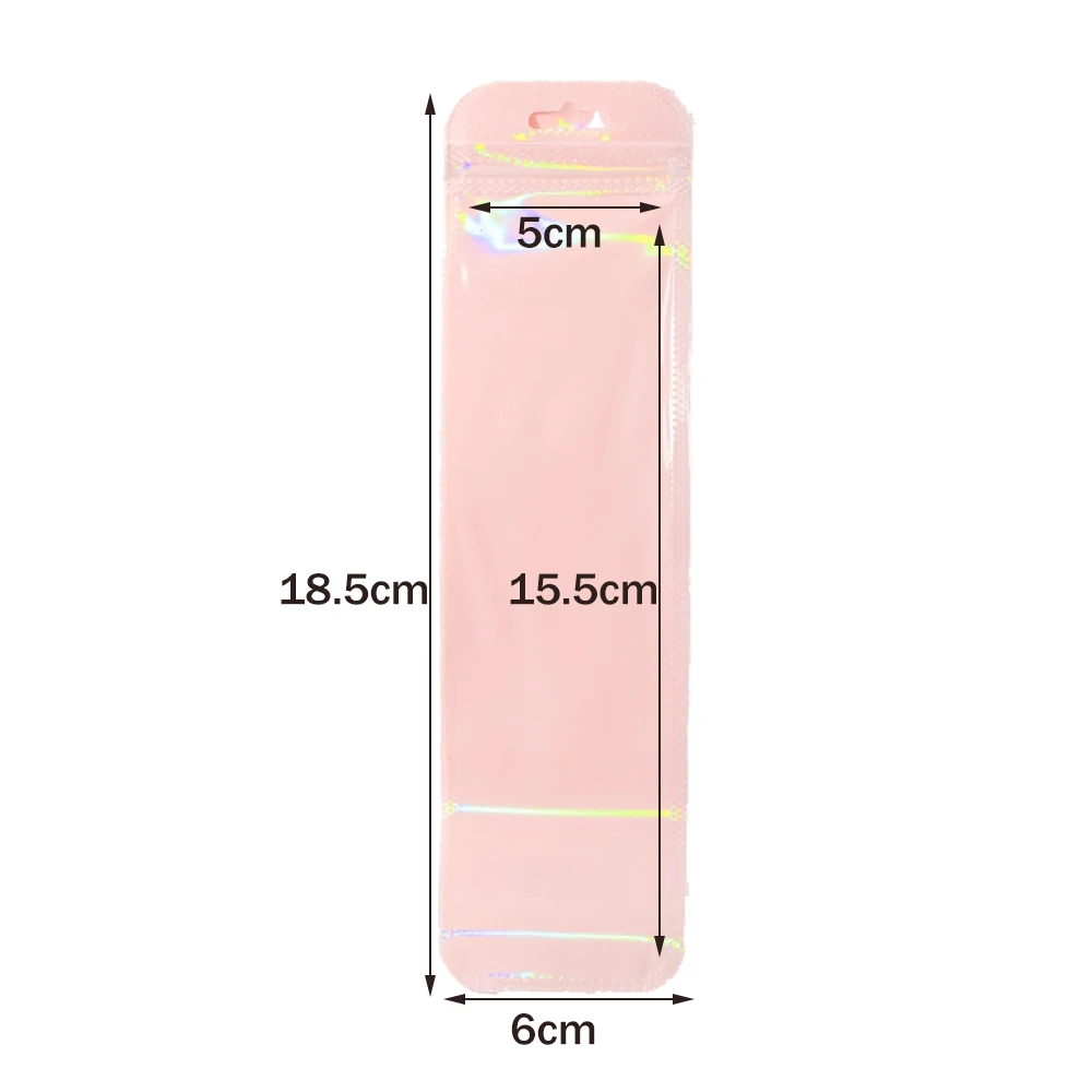 50 stücke Lange Holographische Verpackung Taschen Ziplock Laser Seal Beutel Für Party Nagel Wimpern Bevorzugung Lebensmittel Lagerung Schmuck Display Versorgung