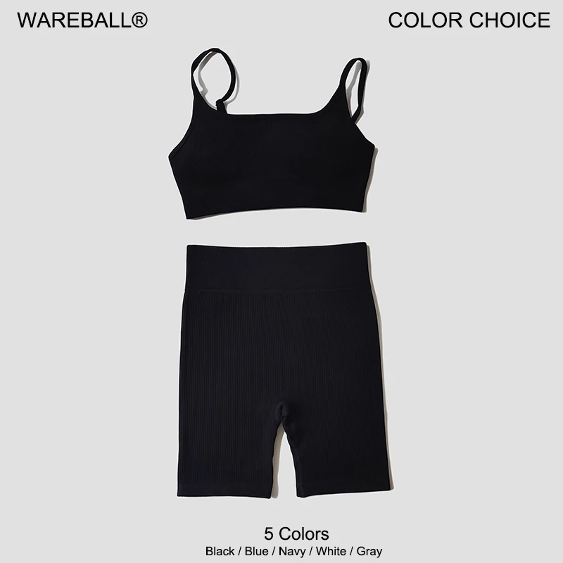 WAREBALL 2PCS Yoga Set Seamless Female Women's Crop Top Bra Leggings Women Outfit Fitness Gym Workout Shorts Sport Wear Gym Suit