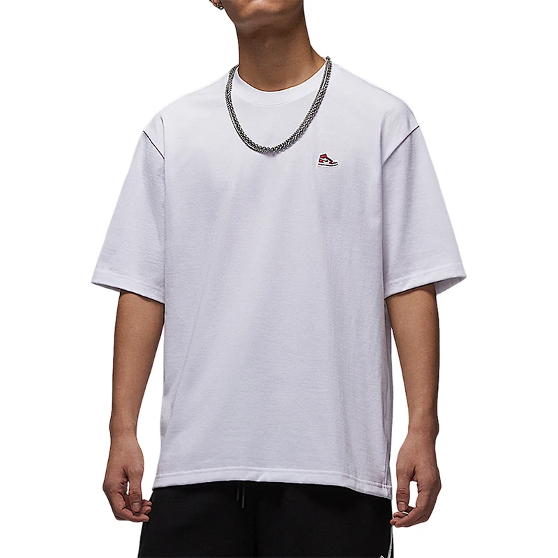 Camiseta masculina oficial Nike JORDAN solta respirável com gola redonda de manga curta HJ2327-100