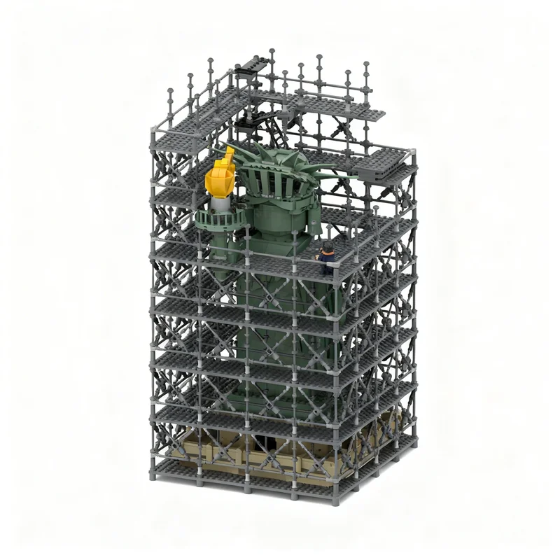 3837pcs MOC Architecture Statue Liberty Site - Up-Scaled Buildable Figure Style Model Building Blocks Christmas Gift Assemble