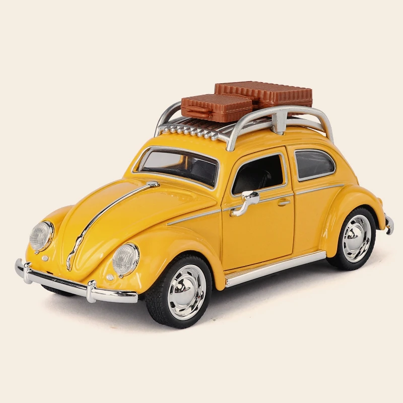 

Модель автомобиля New Beetle из сплава металла, масштаб 1:32, с открывающимися дверями, в ретро-стиле, украшение для офиса, детская игрушка, подарок