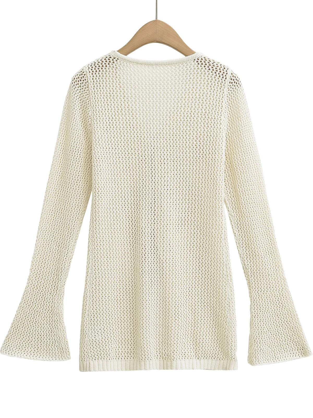 

American Sle Sexy Hollow out Long Sve Knitted Sweater Women Loose Slimming V Ne Sun Protection Open Cardigan