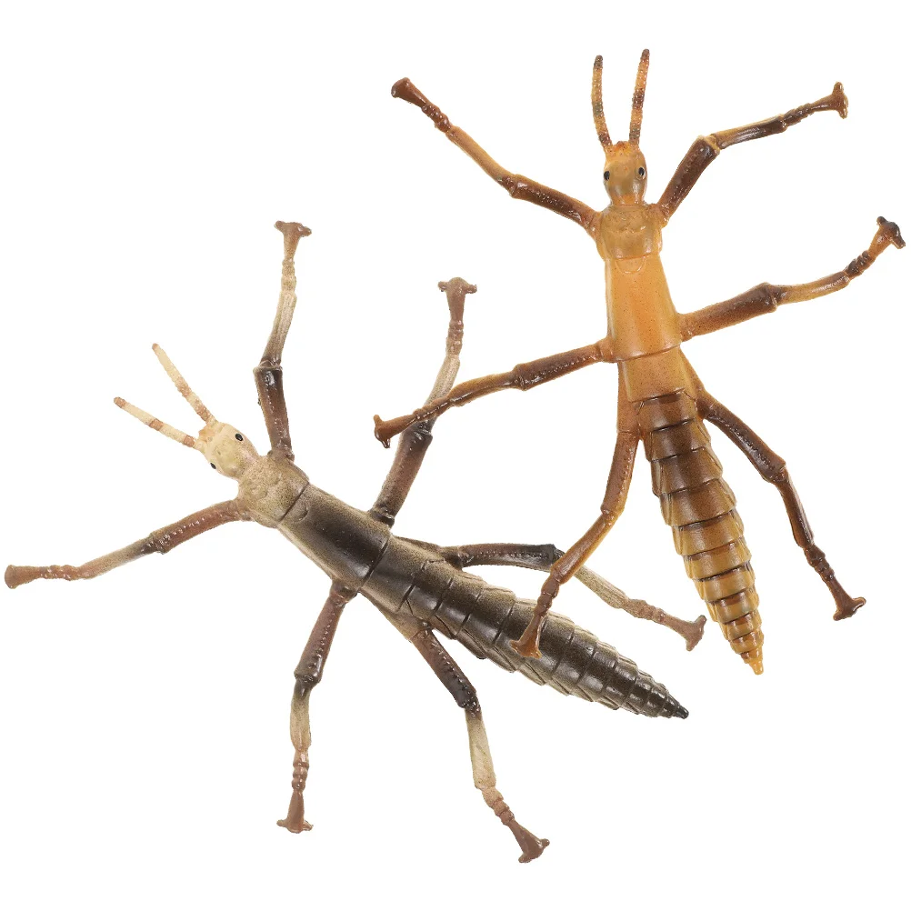 

2 Pcs Stick Insect Model Insects Decor Models Figurine Small Fake Toy Simulation Toys for Education Plastic Toddler