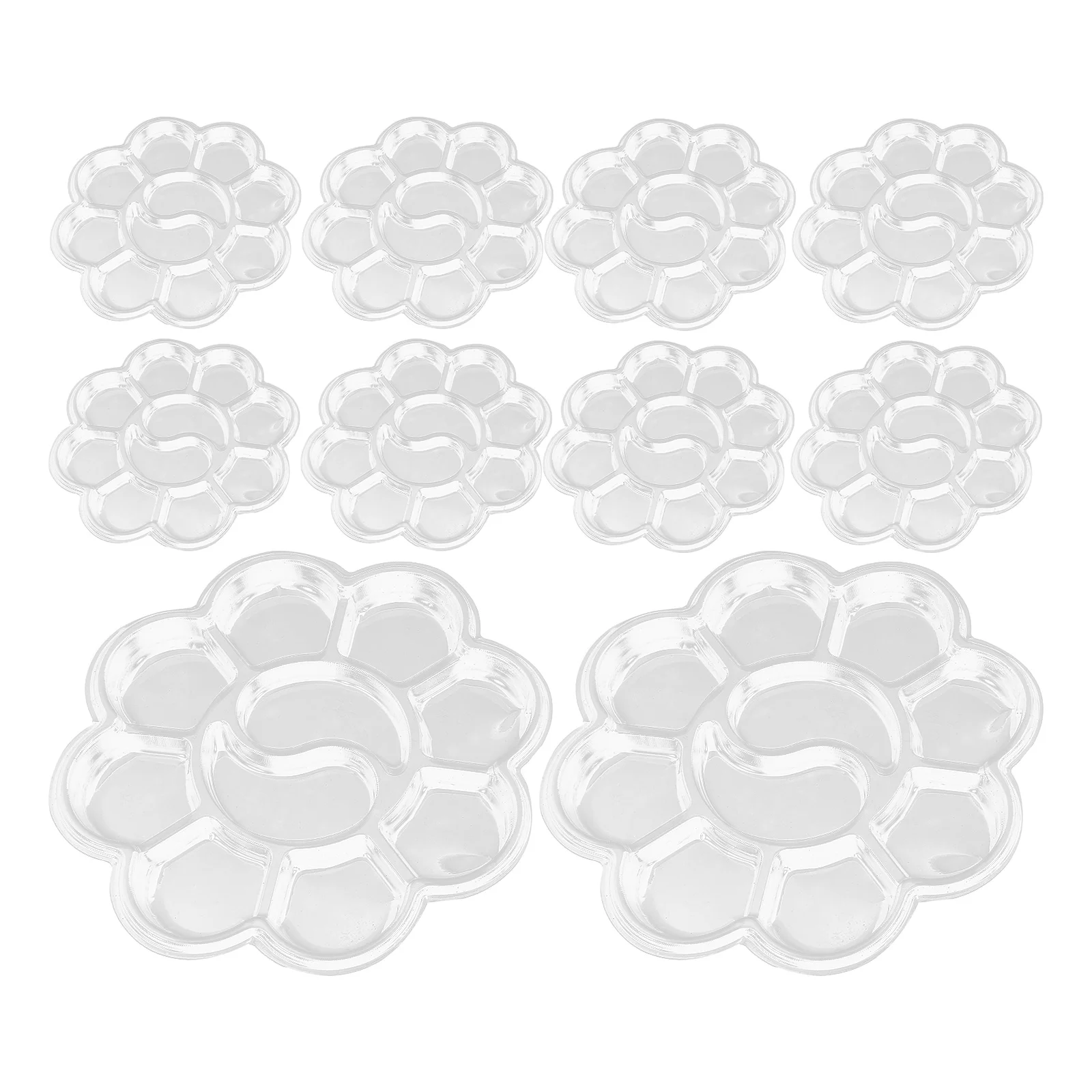 50 Pcs Palette Clear Oil Painting Plate Watercolor Mixing Tray Quincunx Gouache Plastic Palettes