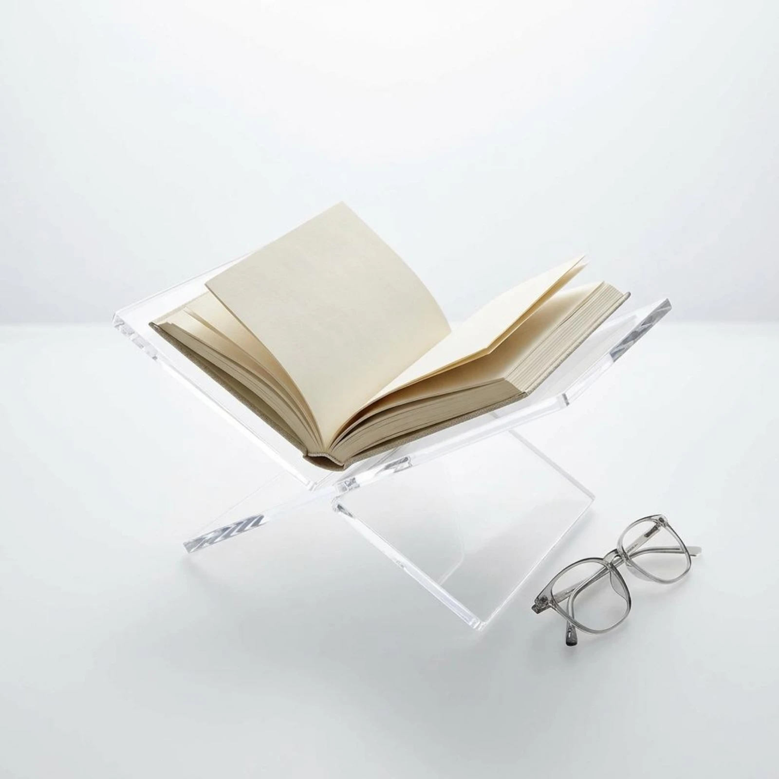 X-Shaped Reading Stand Transparent Foldable Book Holder Desk Accessory Angled