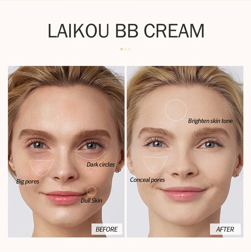 Long Lasting BB Cream Liquid Foundation Waterproof Cover Acne Spot Natural Face Base Makeup Matte Concealer Foundation Cosmetics