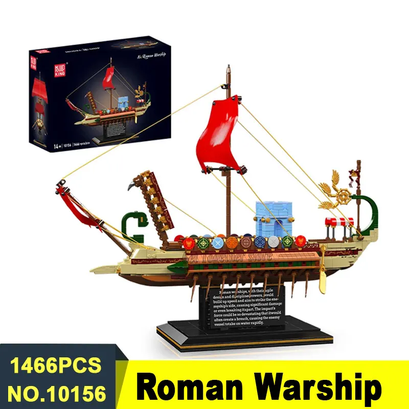 

Mould King 10156 Classic Sailing Ship Model Building Kit Roman Warship DIY Bricks Set for Adult Collectors Display Gift