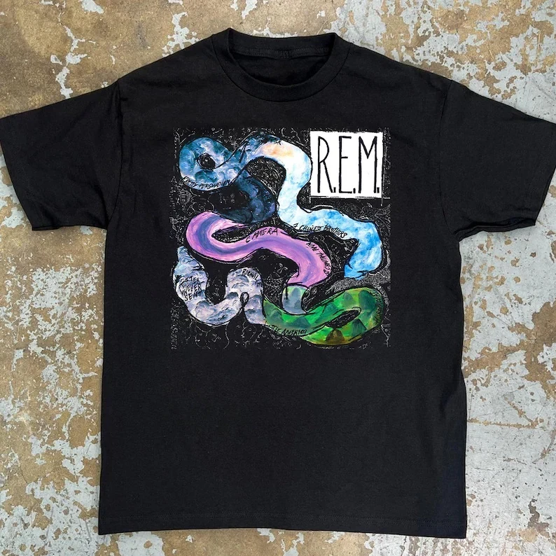 Vintage Abstract Double Headed Snake Graphic Tee Cotton Mens Womens T-Shirt Summer Streetwear
