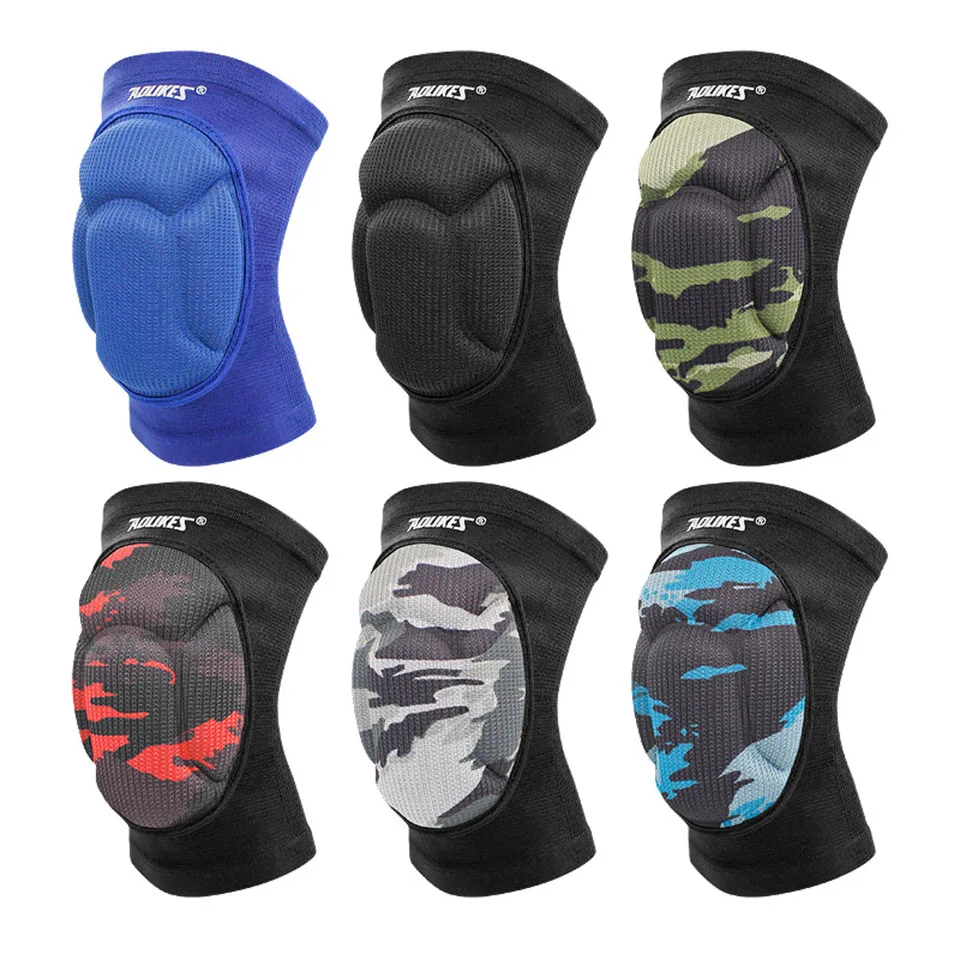 AOLIKES 1 Pair Protective Thick Sponge Knee Pads Knee Brace - High Elastic Non-Slip Basketball Volleyball Knee Sleeves Support