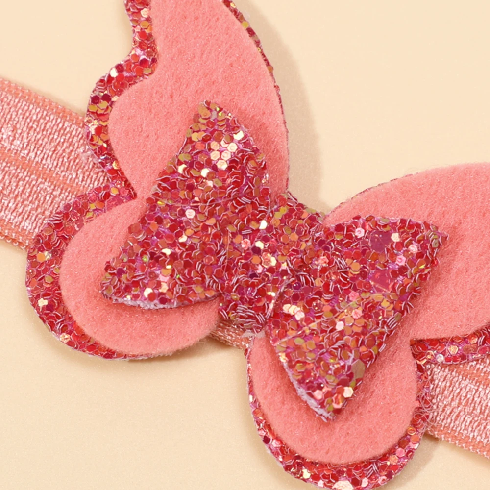 Sequin Butterfly Hair Accessories Cute Candy Color Bow Headband For Baby Girls Sweet Soft Elastic Children\'s Hair Accessories