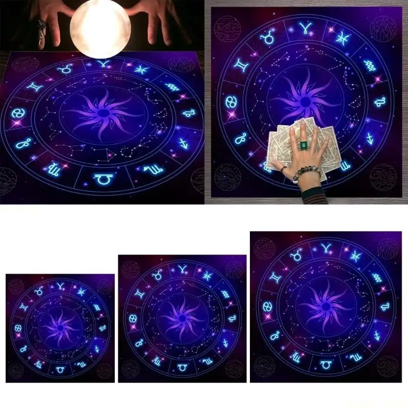 

U2JB 50x50/60x60/75x75cm Tarot Tablecloth Mat Geometric Divinations Table Cloth Board Game Oracles Card Pad Support Mat