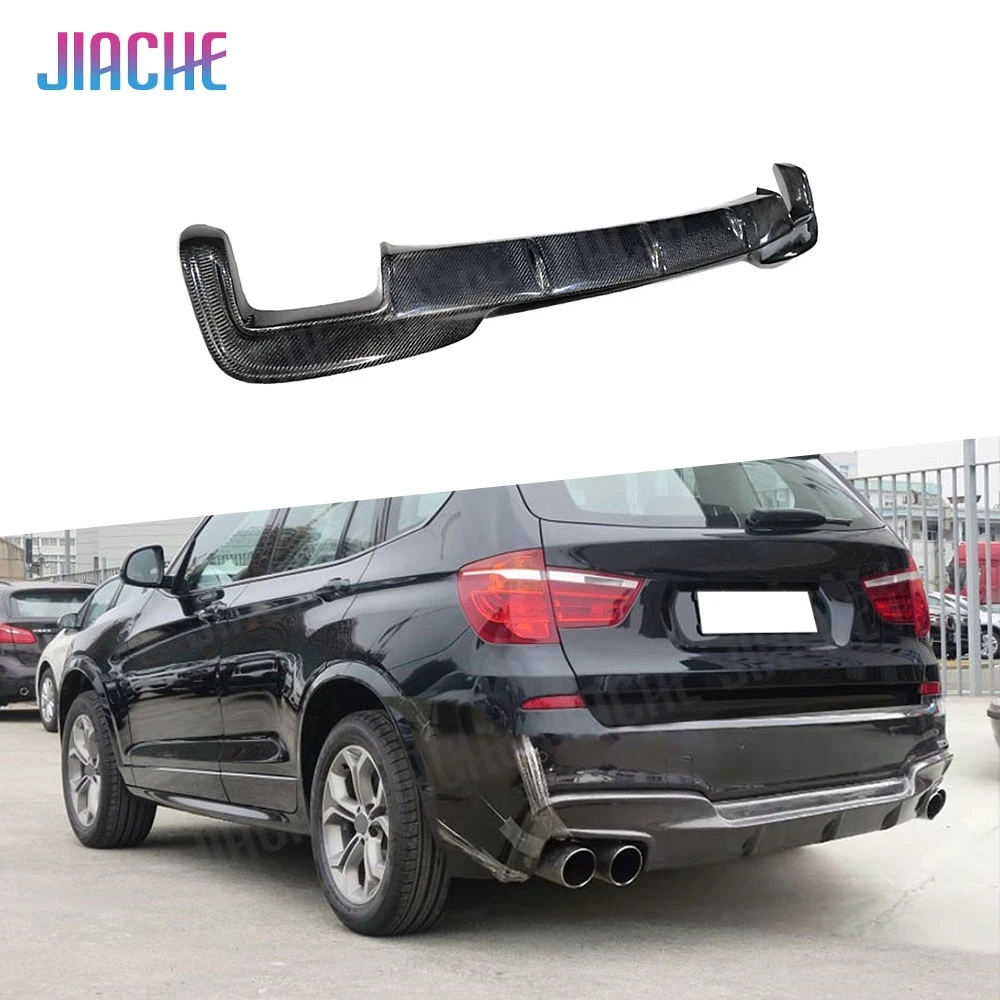 Carbon Fiber Car Diffuser Rear Lip Bumper Protector for BMW X3 F25 M Sport 2014-2017 Rear Bumper Lip Spoiler Car Styling FRP