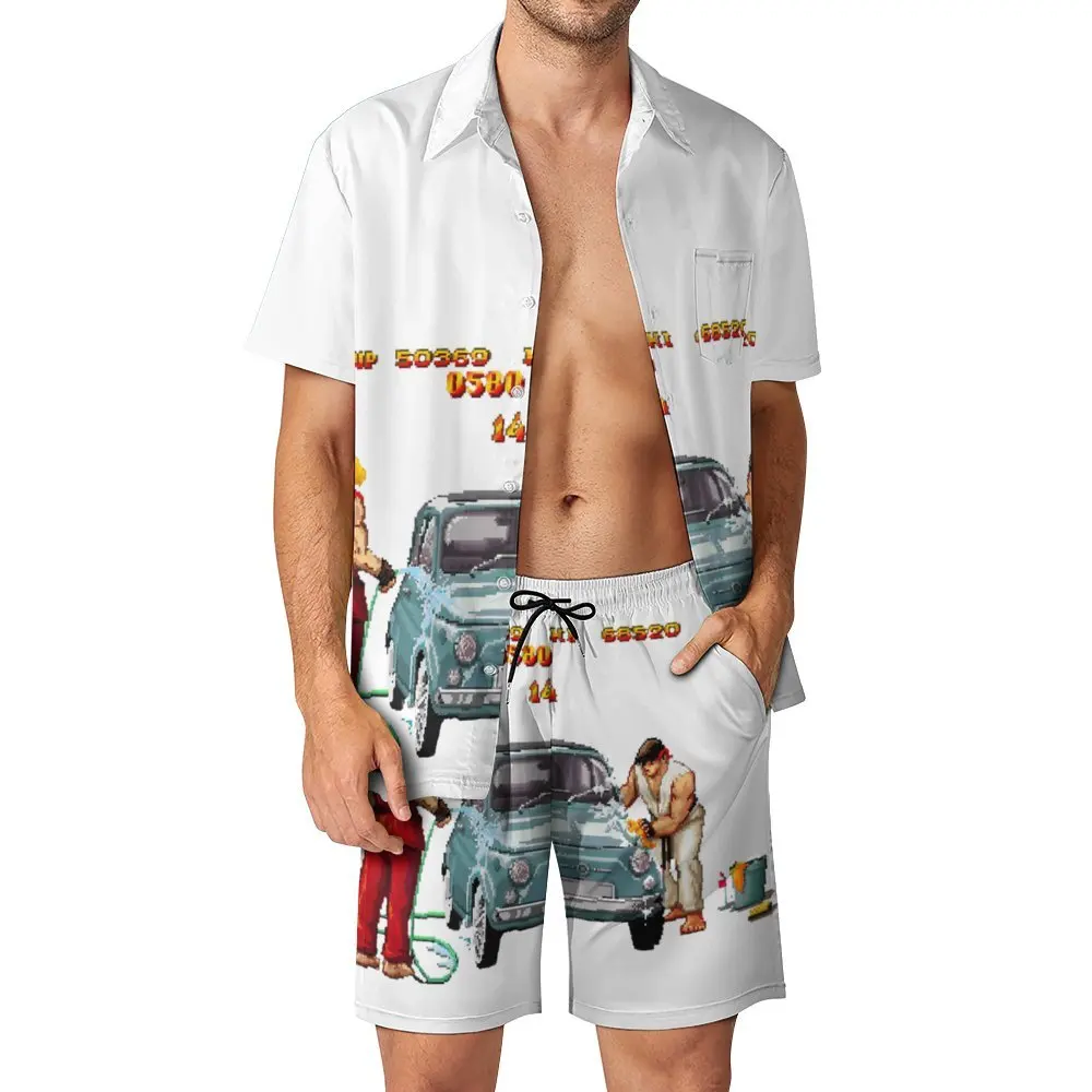 

Дизайн автомойки для мужчин, пляжный костюм премиум-класса, платье-брюки из 2 предметов, высокое качество, пляж, европейский размер