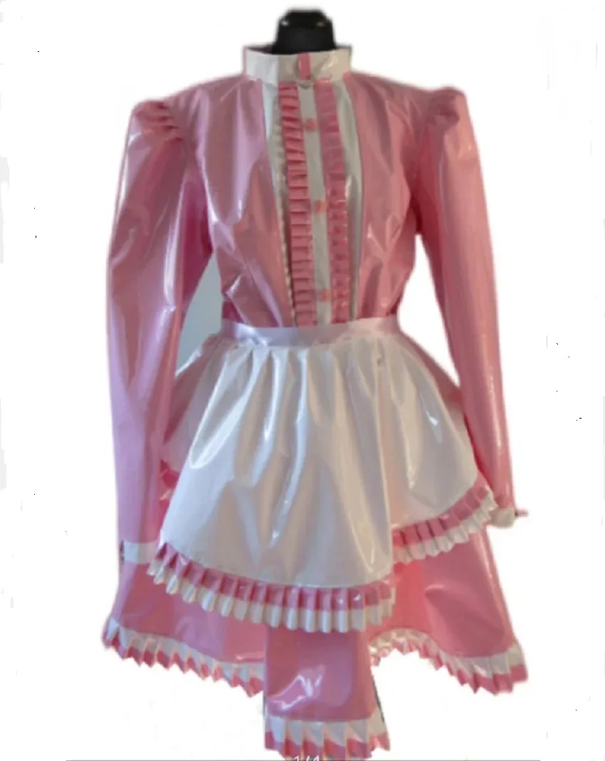 

New sexy lockable pink girly dress sexy girly dress cosplay gothic maid uniform Customized halloween costume