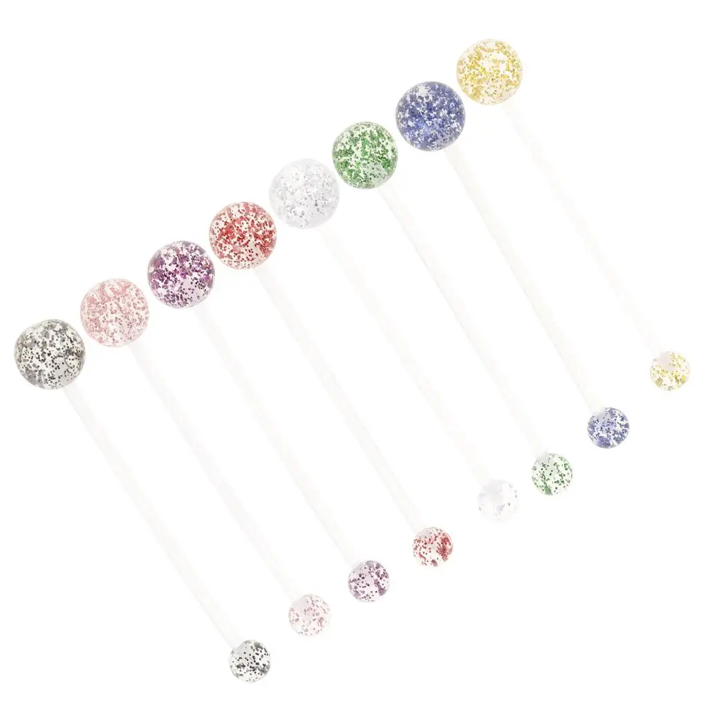 Acrylic Belly Bar Colorful Navel Ring Piercing Jewelry Set for Sport and Pregnancy Body Decoration