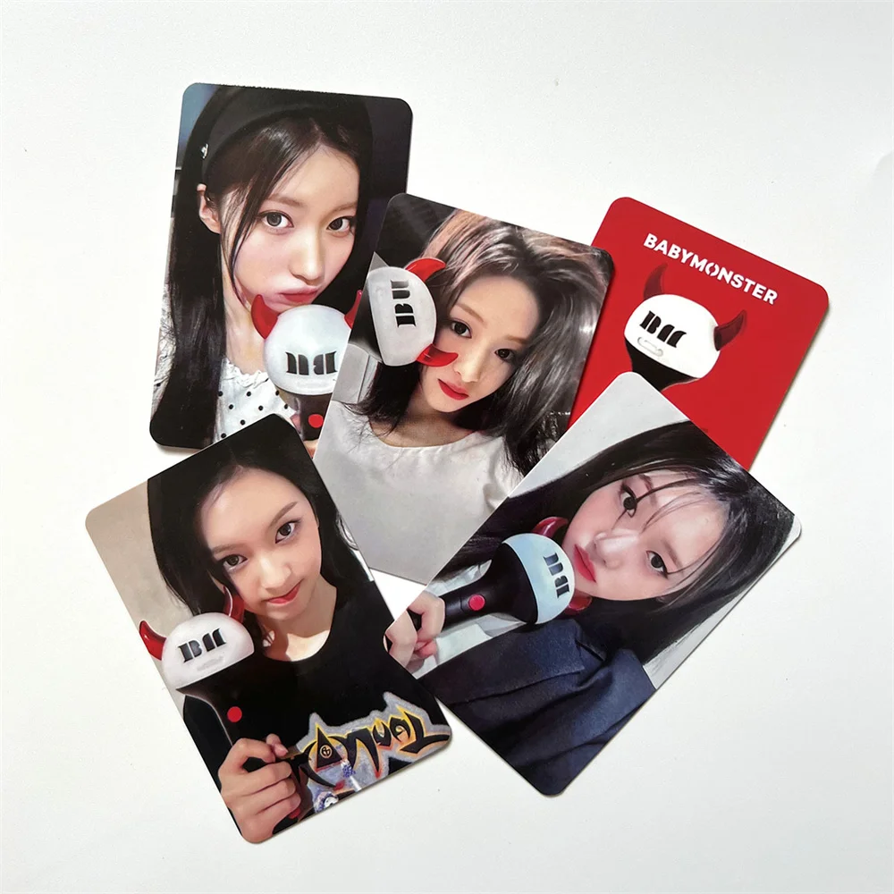 7 Pz/set Kpop Babymonster Light Stick Ver Cartoline Ahyeon Chiquita Asa Rami Selfie Lomo Carte Cartoline Ventole Collezione Regali