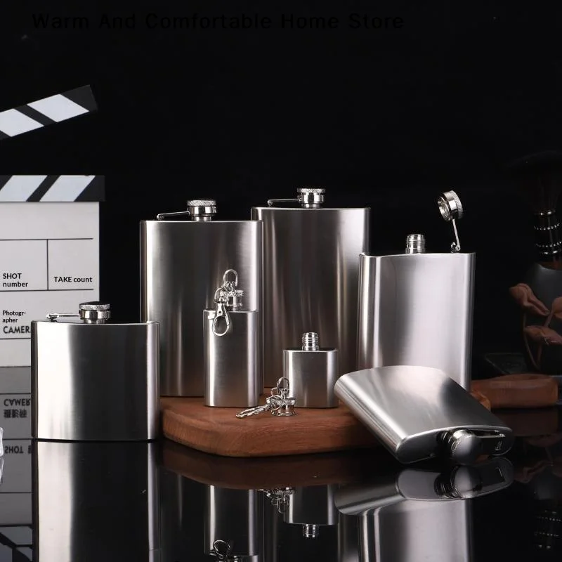 【W】1/2/4/7/8 Oz Stainless Steel Hip Flask With Funnel Pocket Hip Flask Alcohol Liquor Hip Flask Screw Cap