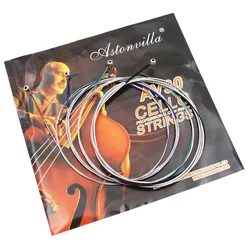 Astonvilla Cello Strings High Quality Steel Core Wrap Nickel Silver Replacement Stringed Instrument Musical Accessories AV30