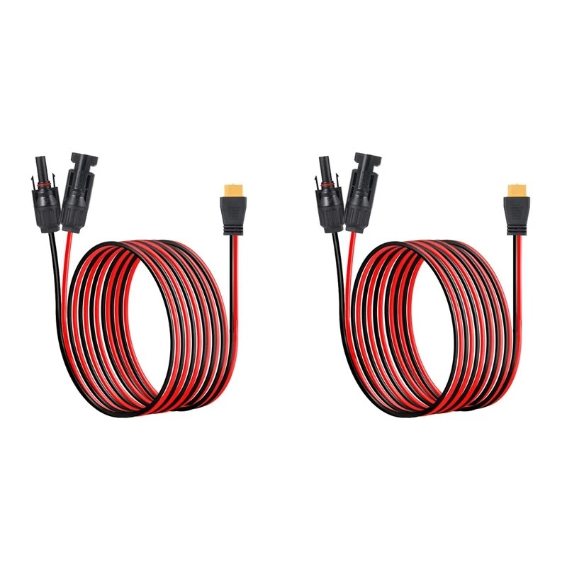T23C 2X 12AWG 6M XT60 Female Extension Cable Quick Connector For Auto RV Motorcycle Solar Panel Battery Charging Cable