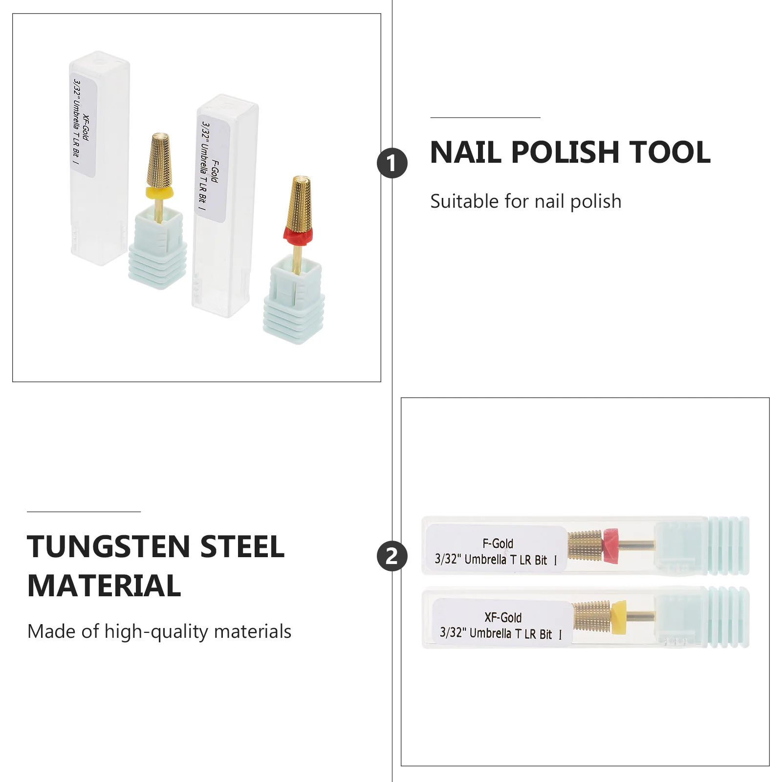 

2pcs Grinding Heads Tungsten Steel Manicure Polishing Tools For Dead Skin Removal Acrylic Nail Art Manicure Supply Nail Polisher