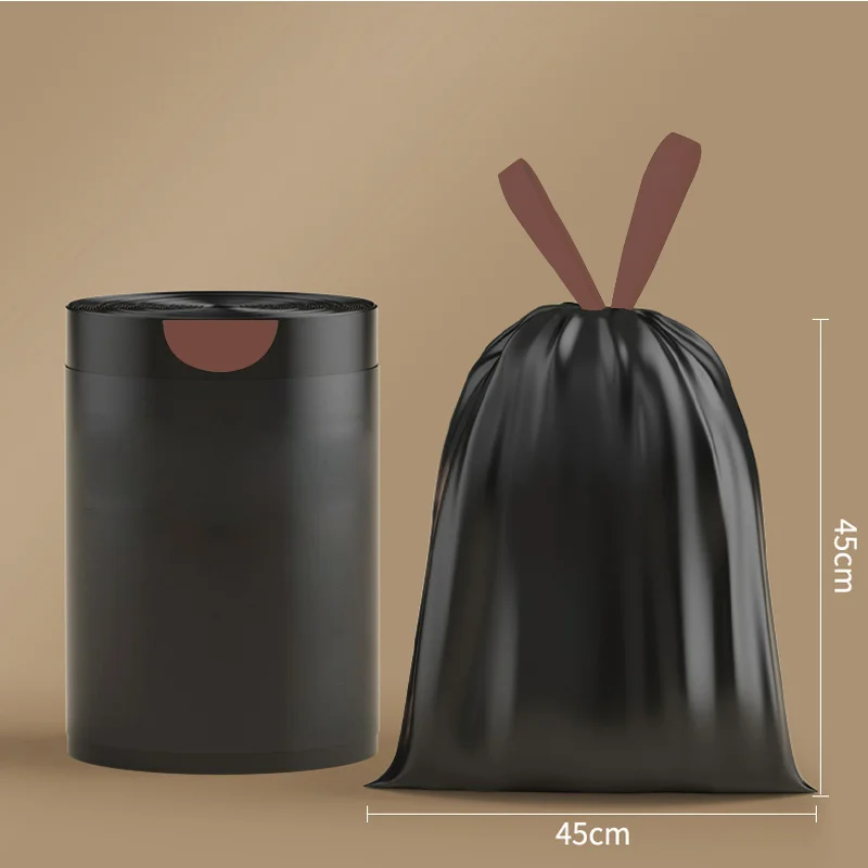 100PCS Drawstring garbage bag, no tear thickening, automatic closing, garbage bag, kitchen bedroom bathroom garbage bag