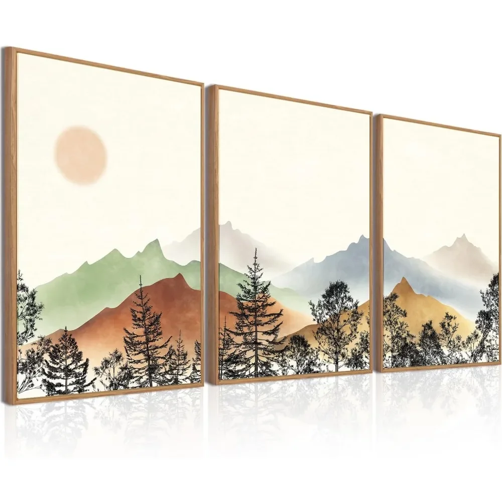 

Wall Decororation Mountain View Wall Decoration Living Room Bedroom Office Decoration 3 Panels Canvas Decorative Paintings Decor