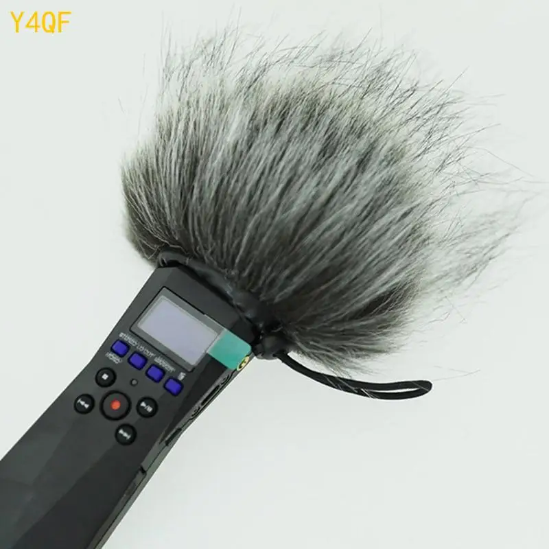 Y4QF Kaca depan muff untuk zoom h1 Essential Handheld Recorders Mikrofon Kaca depan kaca depan bulu buatan