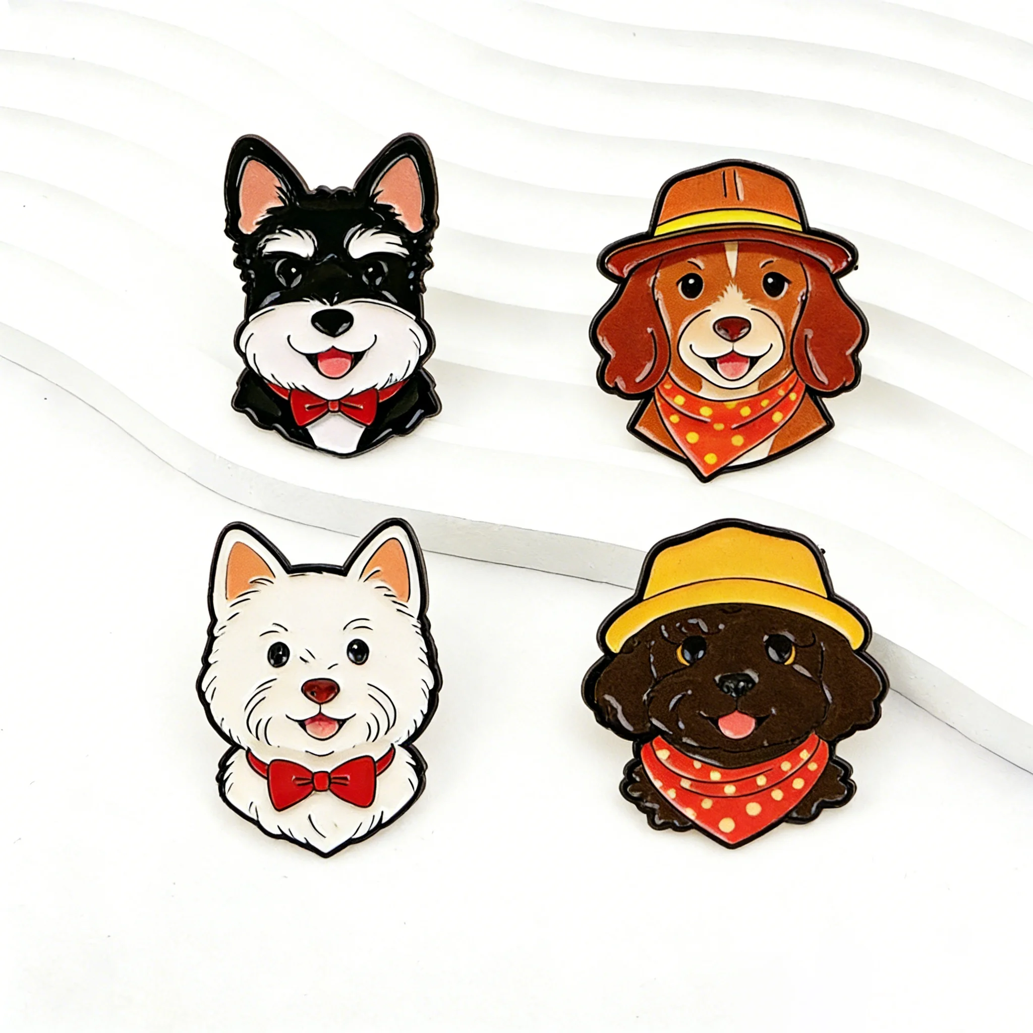 Cute Dogs Enamel Pins Pet Lover Brooches Badges for Backpacks Jackets Hats Retro Collection Gifts Cosplay Accessories