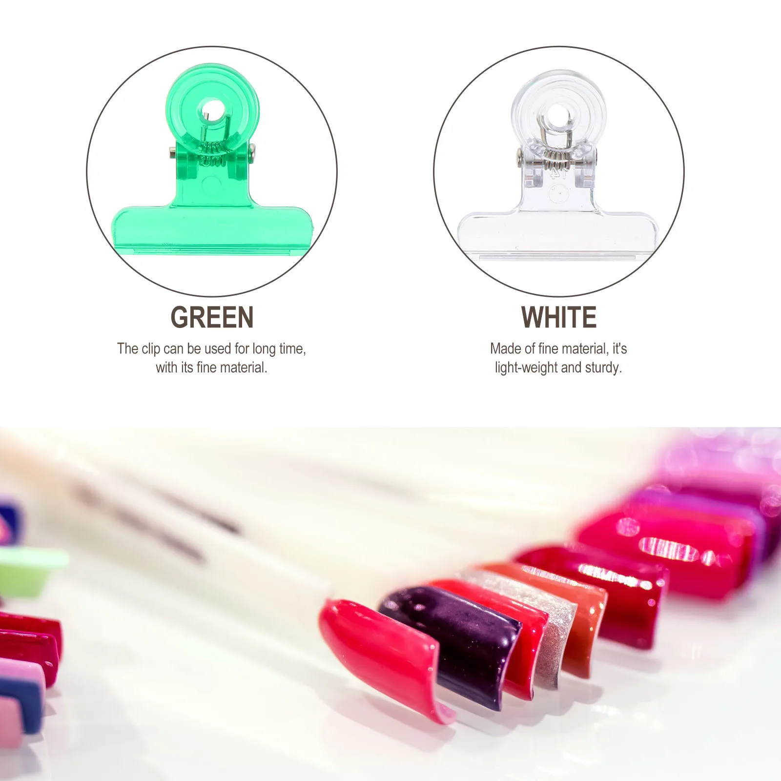 Abrazaderas de extensión de uñas de 20 piezas, Clips de retención de plástico duraderos y ligeros para manicura, fijación rápida, salón profesional, uso doméstico