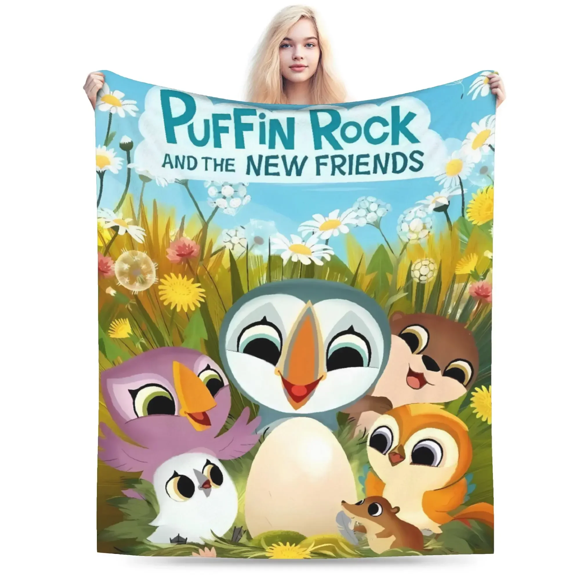 

Мягкое теплое плюшевое одеяло Puffin Rock для детей, пушистый фланелевый плед для кровати, дивана, кресла