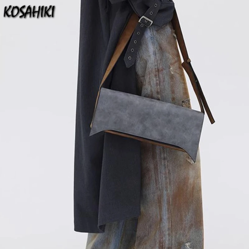 

2025 Y2k Aesthetic Fashion Women's Handbags Korean Casual Office Lady Shoulder Bags Trendy All Match Ins Vintage Underarm Bag