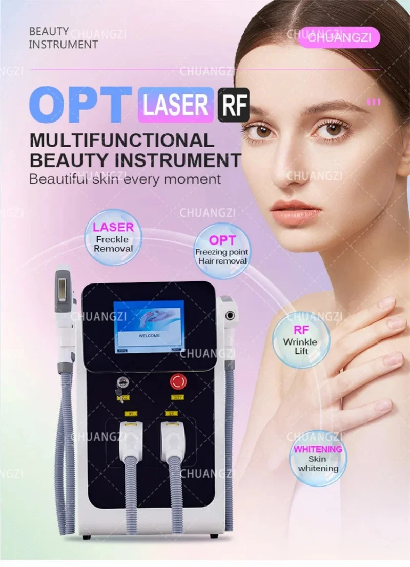 2024 2 in 1 Picosecond Tattoo Pigment Removal OPT Laser Pico2in 1 Hair Removal and Tattoo Machine Nd Yag Laser Q-Switch