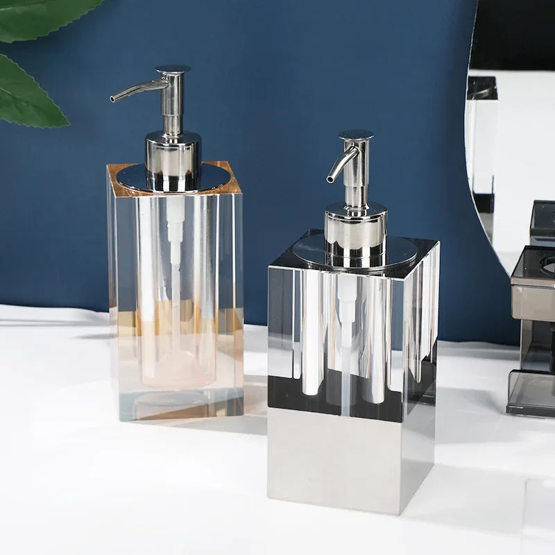 Premium Geometric Diamond Soap Dispenser Crystal Glass Luxury Hotel Home Lotion Bottle soap dispenser bathroom accessories