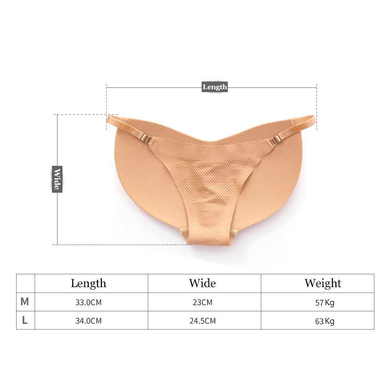 FINETOO Mutandine imbottite per l'anca Butt Lifter Shapewear per le donne Slip push up traspiranti sexy Controllo dei glutei femminili Mutandine per il culo finto