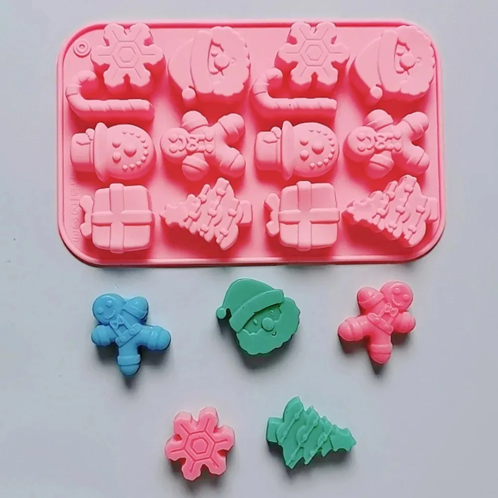 Molde de silicona multicalidad 2026 para chocolate con forma de árbol de Navidad, copo de nieve, hombre de jengibre, Papá Noel, dulces y galletas, set de repostería DIY festivo