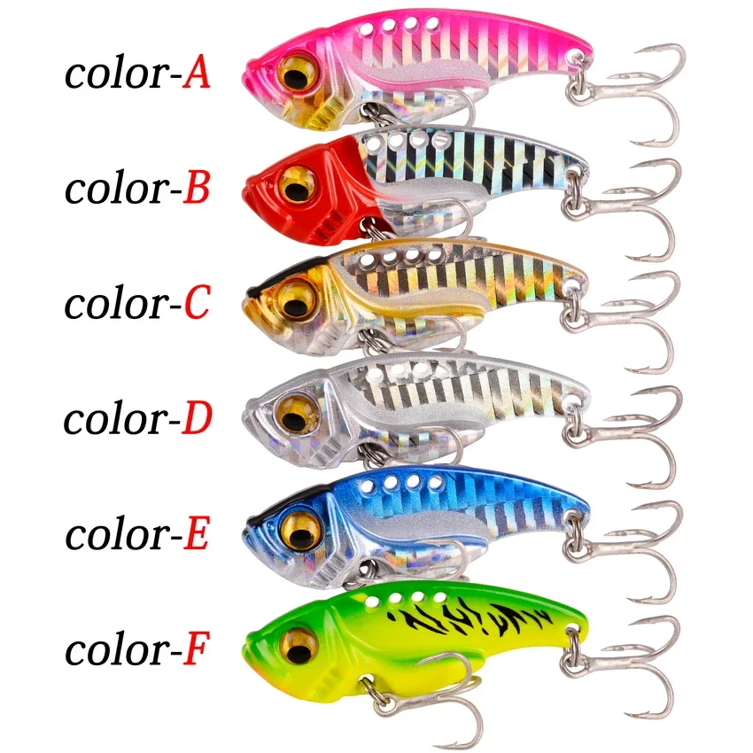 1Pcs 3D Eyes Winter Metal Vib Blade Lure 7g 10g 15g 20g Sinking Vibration Baits Artificial Vibe for Bass Pike Perch Fishing