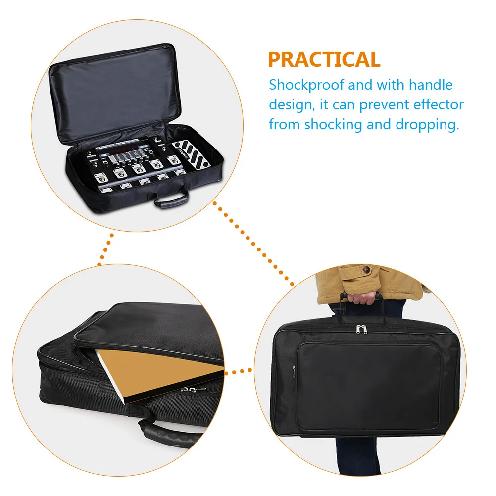 Oxford Cloth Audio Effector Storage Case Portable Shockproof Organizer Bag Black Stylish Durable Protective Microphone Parts