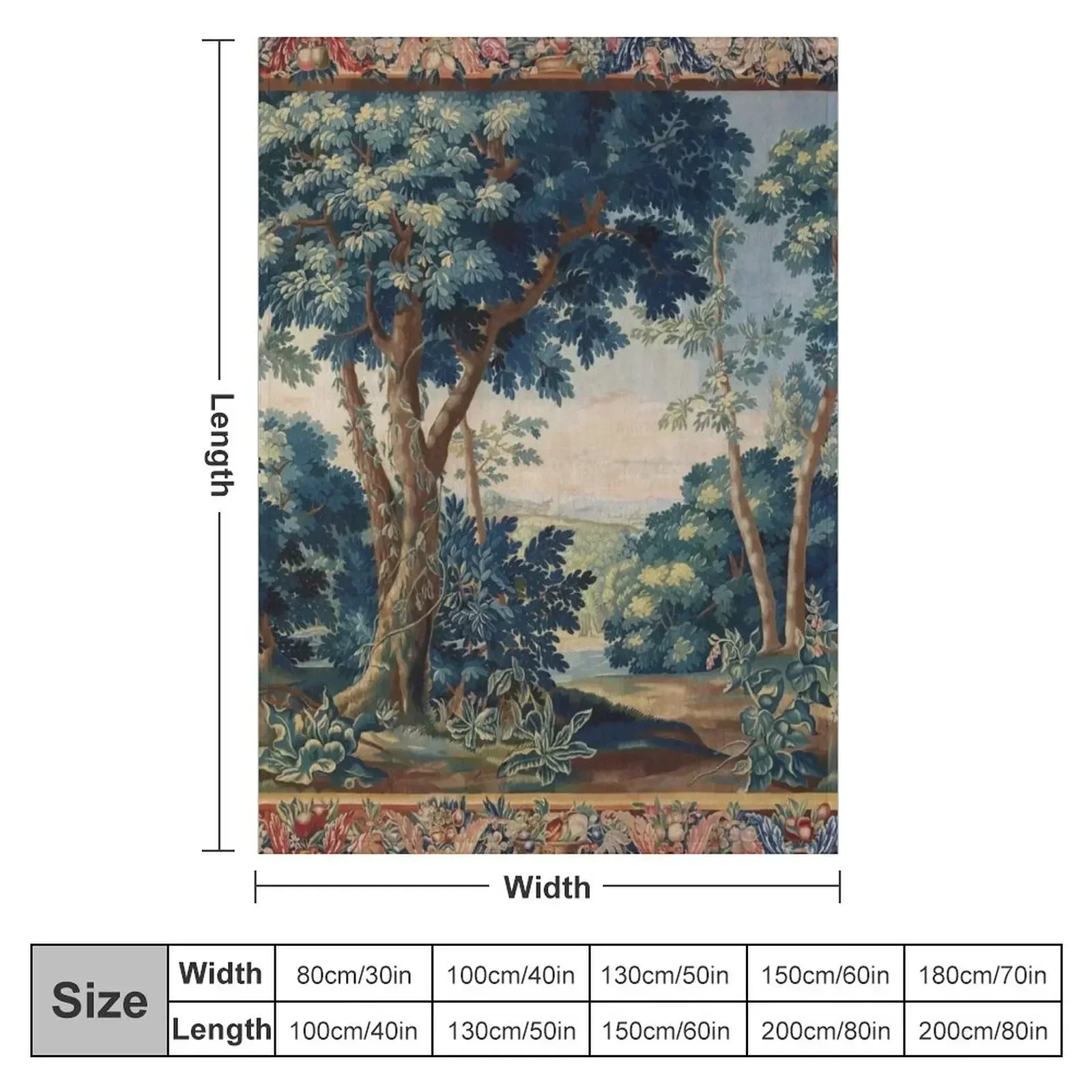 GREENERY, TREES IN WOODLAND LANDSCAPE Antique Flemish Tapestry Throw Blanket Retros Soft Beds For Sofa Thin Blankets