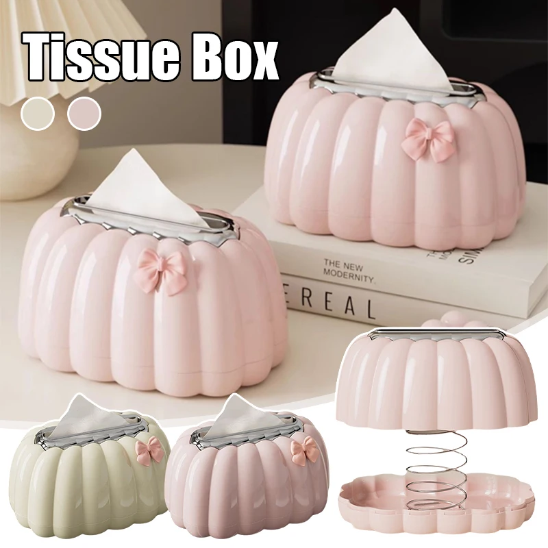 Creative Pumpkin Paper Box Decoration Home Simple Cream Style Tissue Storage High-Grade Ceramic Restaurant Desktop Paper Storage