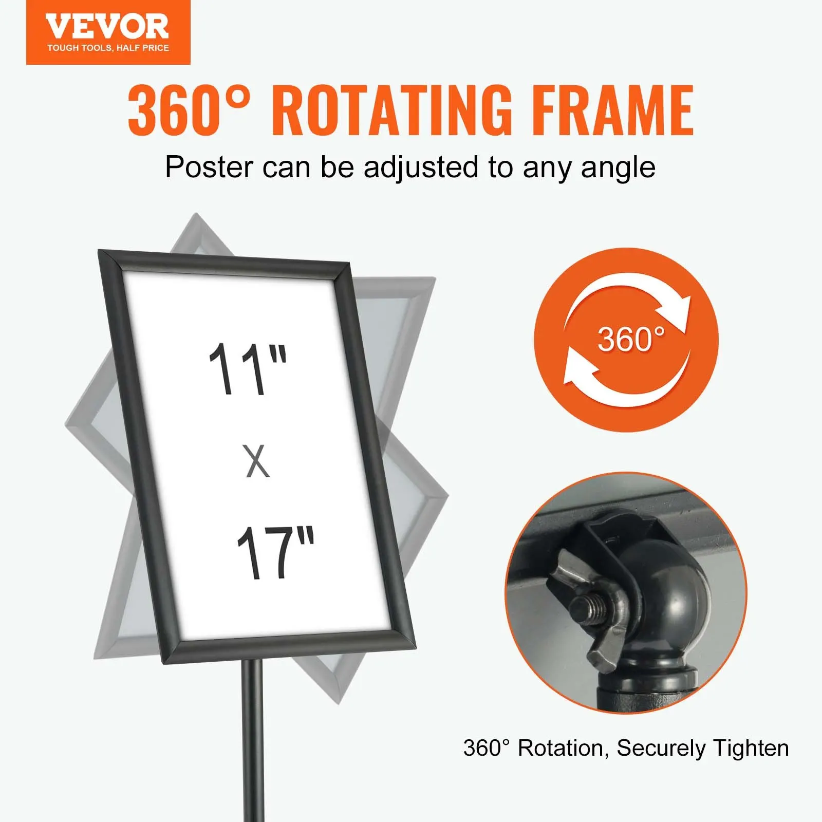 

Pedestal Sign Holder, 11 X 17 Inch Vertical And Horizontal Adjustable Poster Stand, Heavy-Duty Floor Standing Sign Holder