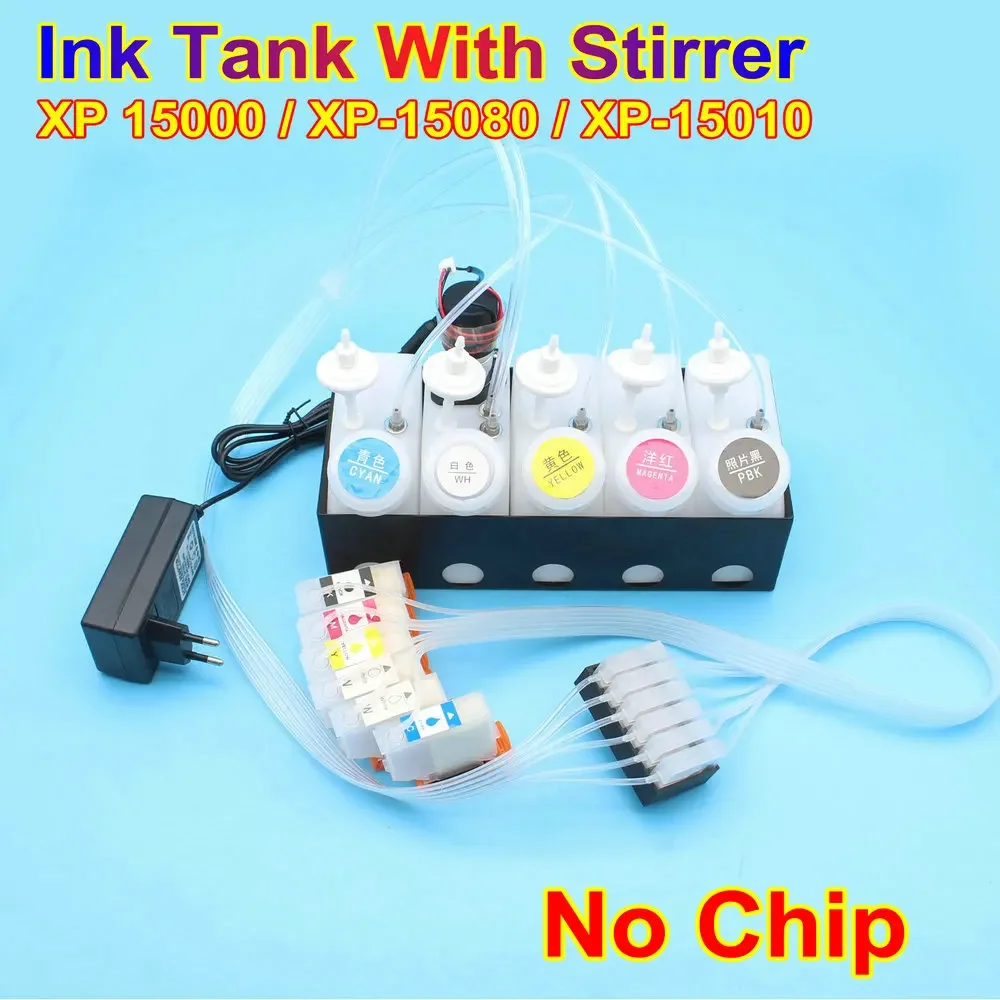 Xp 15000 250ml DTF Ink Tank Cartridge Kit CMYKW 5 Color 1 Stirring Motor Direct to Garment Printer Sub Ink Tank Inkjet Printer