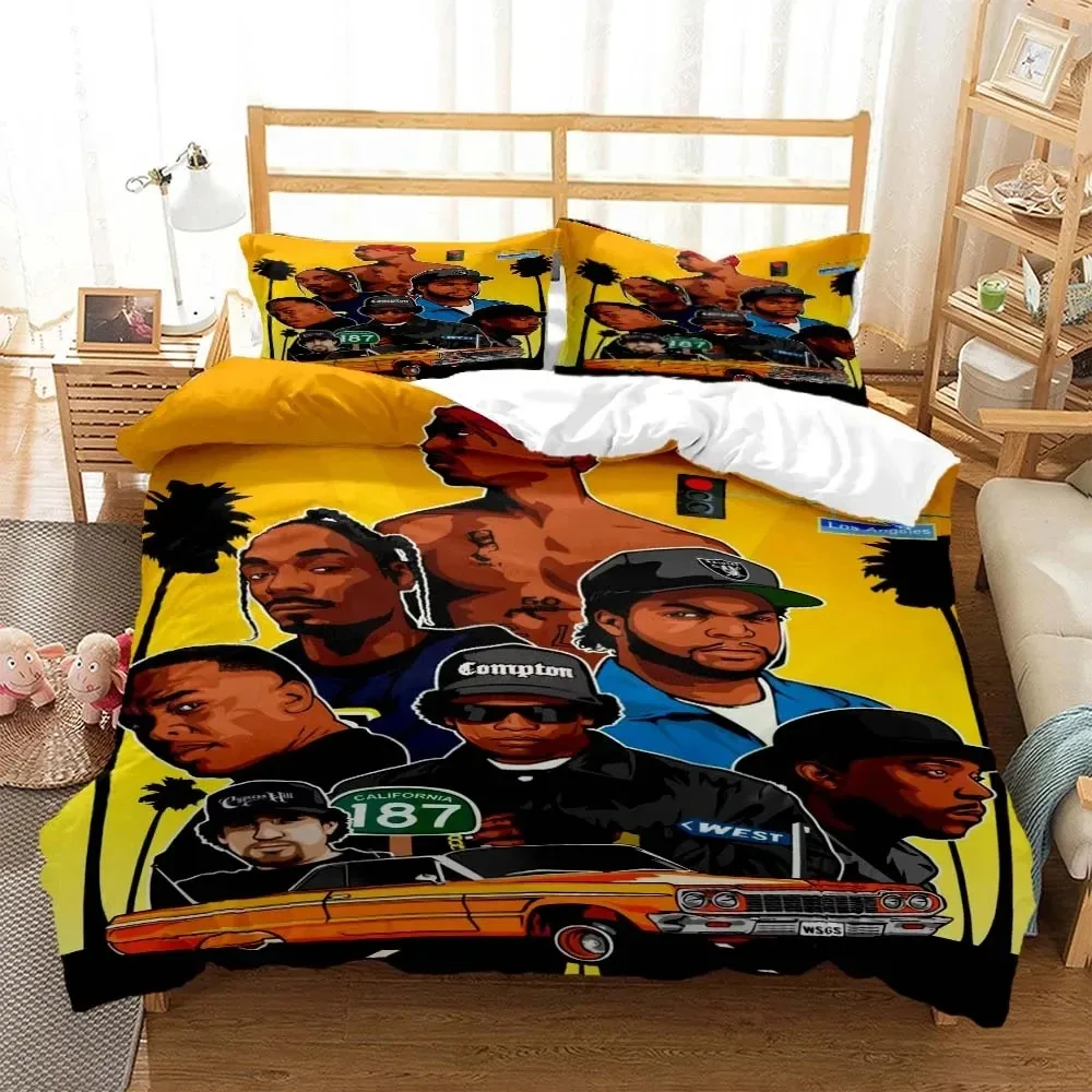 

Hip Hop Rapper Bedding Set Boys Girls Twin Queen Size Duvet Cover Pillowcase Bed Kids Adult Fashion Home Textileextile