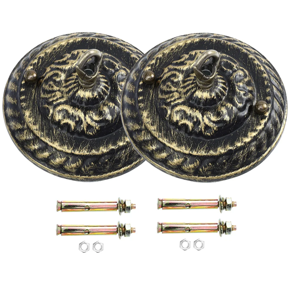 

Retro Zinc Alloy Canopy Kit Soffit Hooks Lifting Ring Pendant Light Plate Vintage Chandelier Ceiling Lamp Cover Accessories