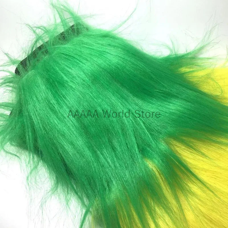 Mardi Gras Fuzzy Stockings Purple Green Yellow Leg Cover Plush Carnival Cosplay Costume Tri-color Leg Sets Furry Legwarmers