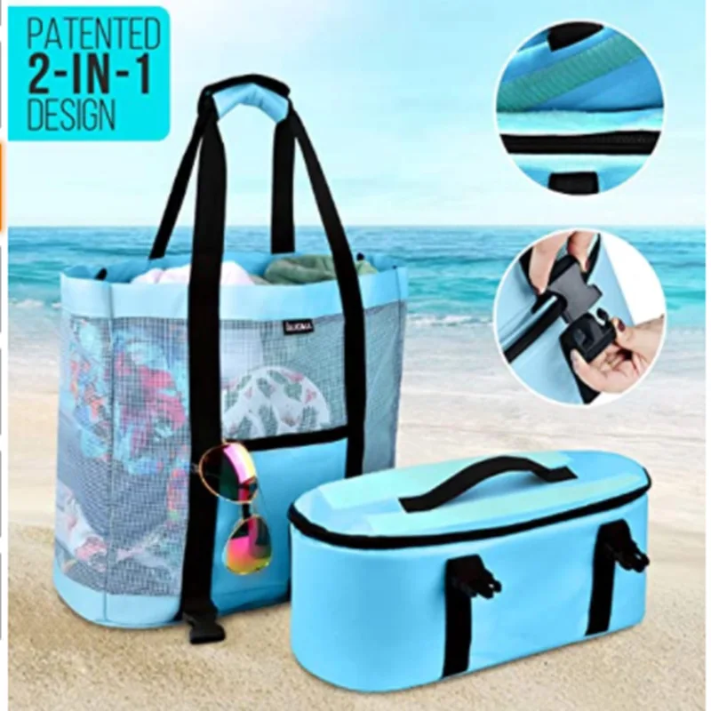 High Capacity Women Mesh Transparent Bag Double-layer Heat Preservation Large Picnic Beach Bags