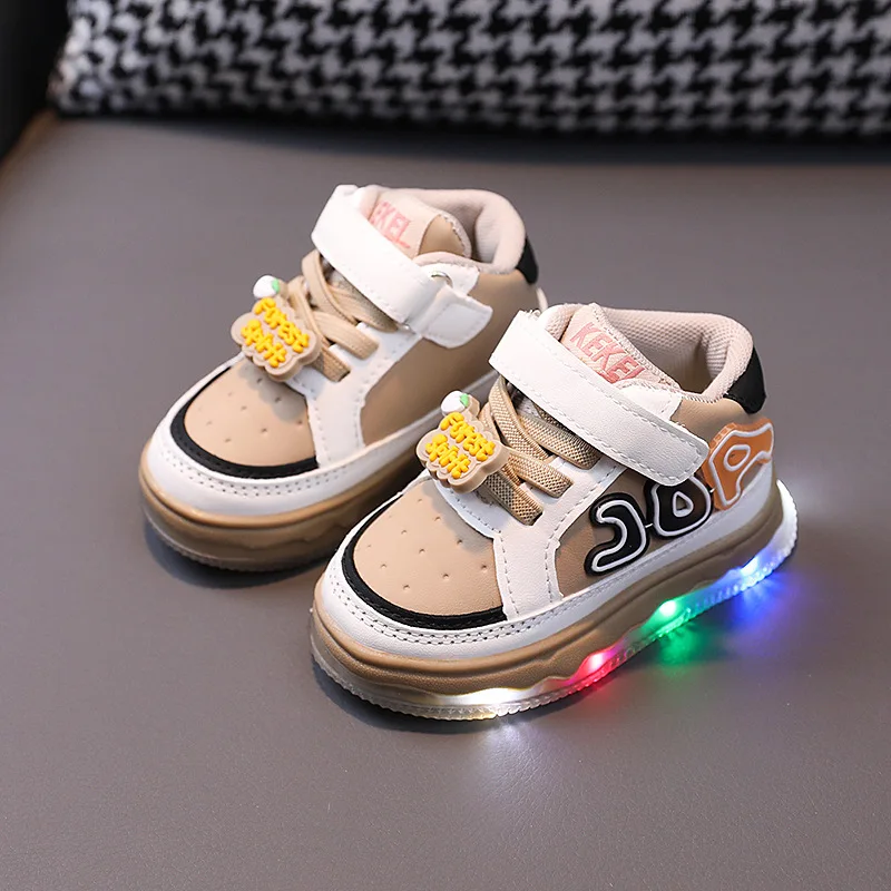 Children\'s Led Sneakers Boys Lighted Sport Shoes Toddler Luminous Non-slip Footwear Kids Soft Bottom Casual Shoes Girls Sneakers